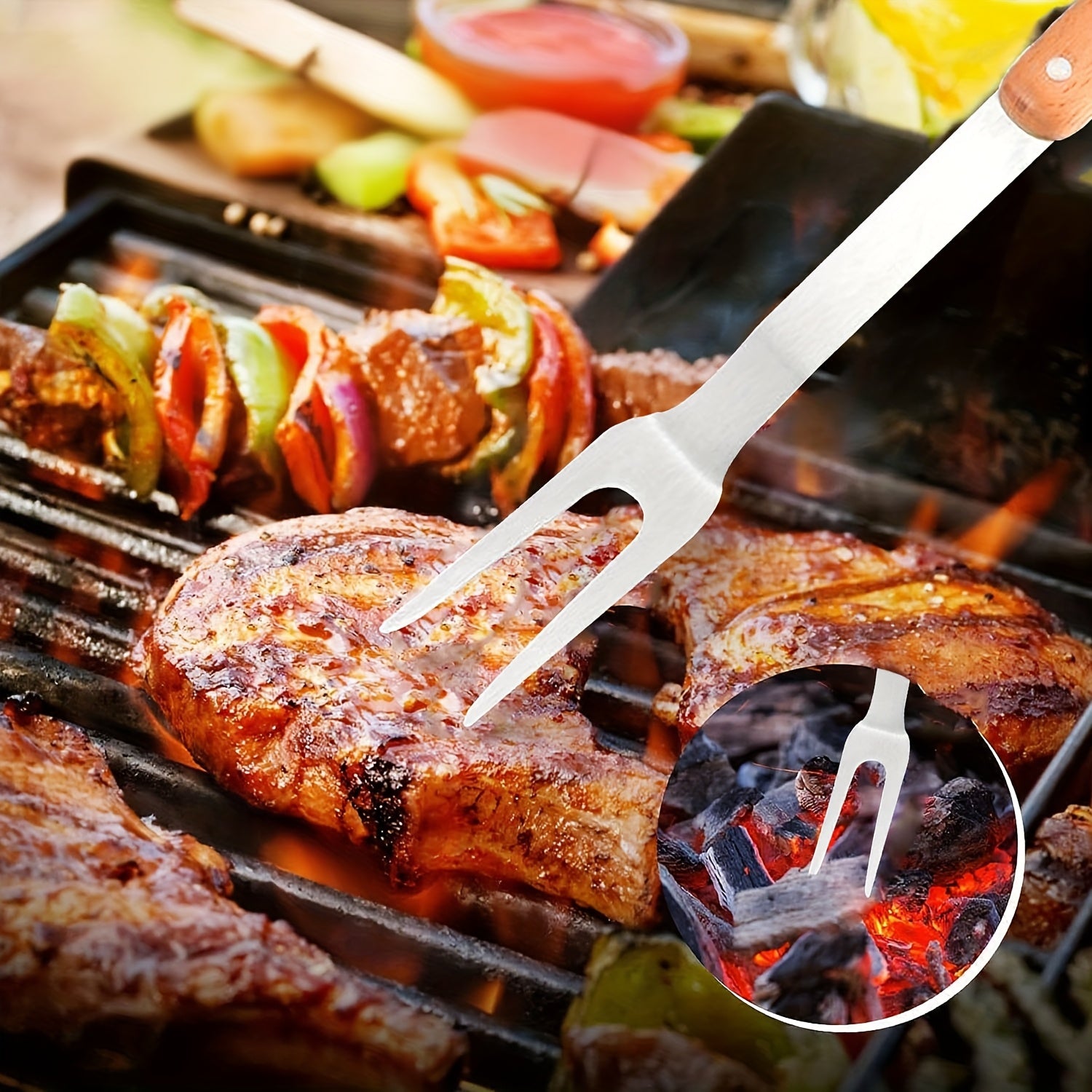 🔥 PitMaster Beechwood BBQ Tool Set